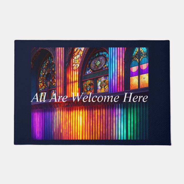 Sanctuary | Rainbow Church Art Door Mat (Front)