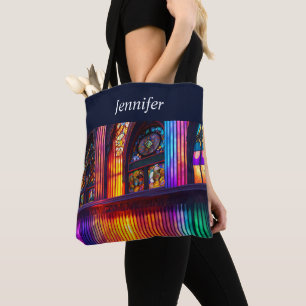 Sanctuary Rainbow Church Art Tote Bag