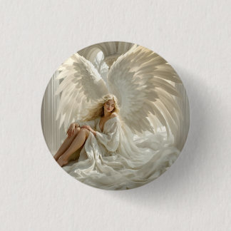 Sanctum of Wings – Angel in the Halls of Light 1 Inch Round Button
