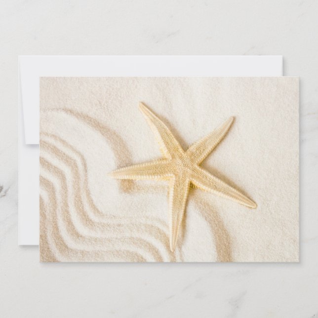 Sand and a Starfish natural neutral colour  Invitation (Front)