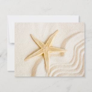 Sand and a Starfish natural neutral colour  RSVP Card