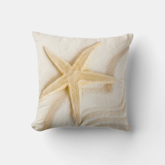 Sand and a Starfish natural neutral colour Throw Pillow