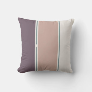 Sand and Beige Warm Stripes Throw Pillow