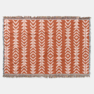 Sand and Clay Geometric Boho Design Throw Blanket