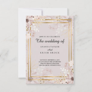 Sand and Natural Romantic wedding Invitation