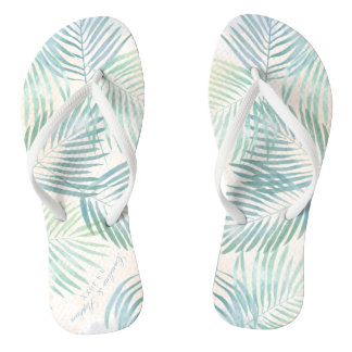 Sand and Palms Beach Wedding Bridal Party Flip Flops
