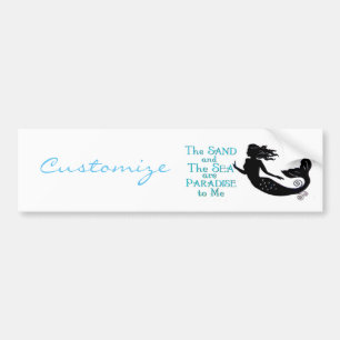 Sand and Sea Beach Mermaid Thunder_Cove Bumper Sticker
