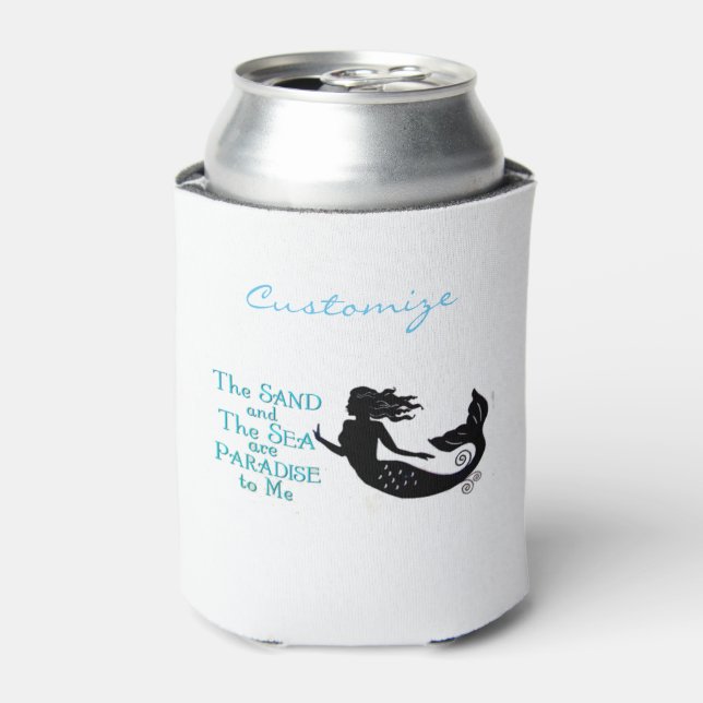 Sand and Sea Beach Mermaid Thunder_Cove Can Cooler (Can Front)