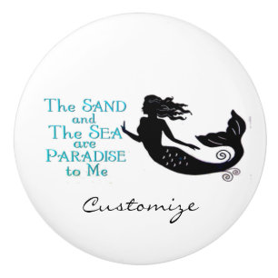 Sand and Sea Beach Mermaid Thunder_Cove Ceramic Knob