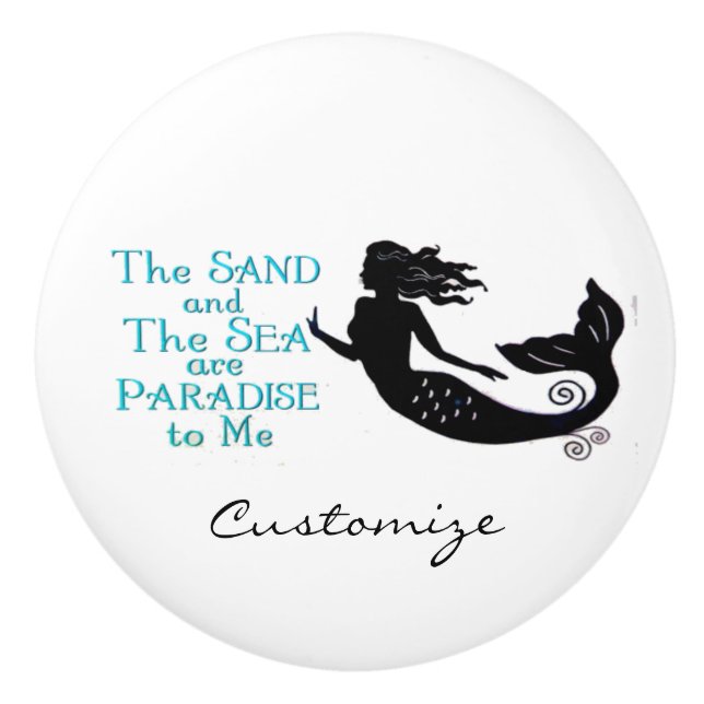 Sand and Sea Beach Mermaid Thunder_Cove Ceramic Knob (Front)