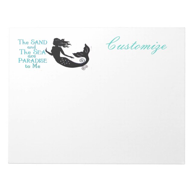 Sand and Sea Beach Mermaid Thunder_Cove  Notepad (Front)