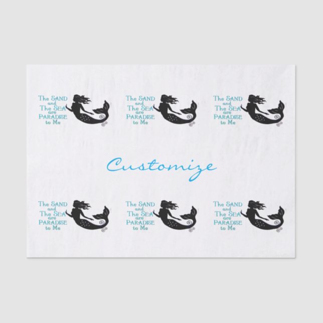 Sand and Sea Beach Mermaid Thunder_Cove Tissue Paper (Front)