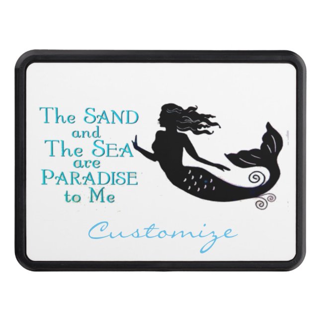 Sand and Sea Beach Mermaid Thunder_Cove Trailer Hitch Cover (Front)