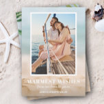 Sand and Sea Beach Photo Christmas Holiday Card<br><div class="desc">Share your favorite beach vacation photo or warm weather photo with our blurred sand and seas Christmas holiday card with your message in chic white text. Select high definition for best print quality. Order PRINTED and/or INSTANT DOWNLOAD.</div>