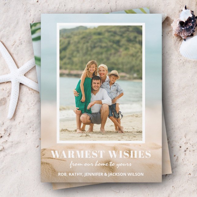 Sand and Sea Beach Photo Christmas Holiday Card (Creator Uploaded)