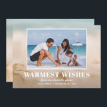 Sand and Sea Beach Photo Christmas Holiday Card<br><div class="desc">Share your favourite beach vacation photo or warm weather photo with our blurred sand and seas Christmas holiday card with your message in chic white text. **VERTICAL CARD done for you in our tropical card collection. Select Matte for heaviest paper and high definition for best print quality.</div>