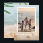 Sand and Sea Beach Photo Christmas Holiday Card<br><div class="desc">Share your favourite beach vacation photo or warm weather photo with our blurred sand and seas Christmas holiday card with your message in chic white text. Select Matte for heaviest paper and high definition for best print quality.</div>