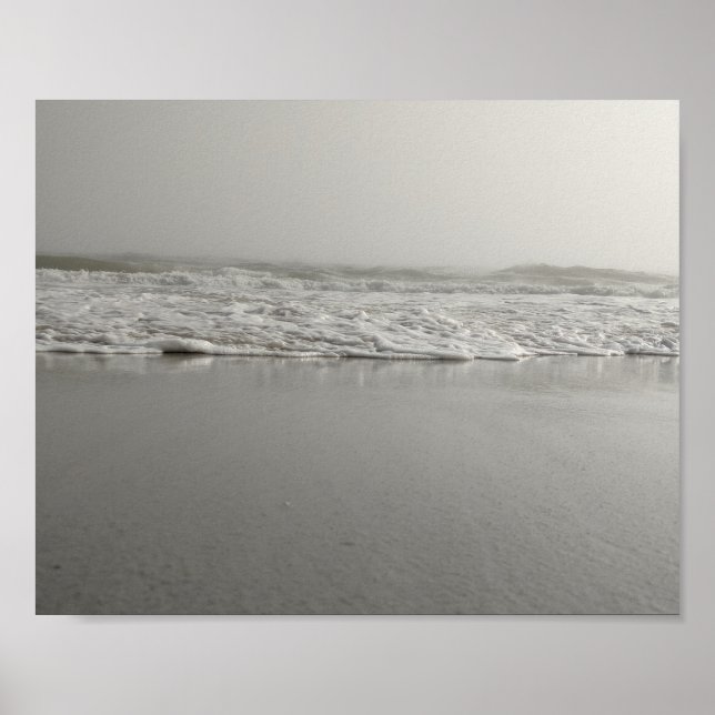 Sand and Sea (Black and White) Poster (Front)
