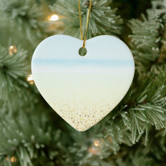 Sand and Sea Calm Coastal Ceramic Ornament (Tree)
