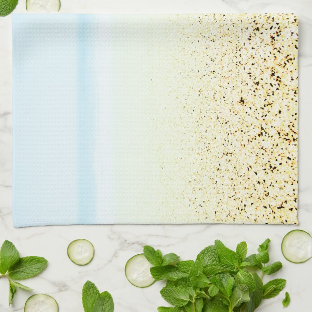 Sand and Sea Calm Coastal Kitchen Towel (Folded)