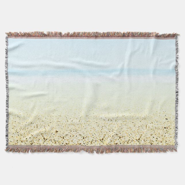 Sand and Sea Calm Coastal Throw Blanket (Front)