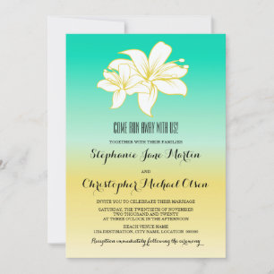 Sand and Sea Destination Colour Ombre Wedding Invitation