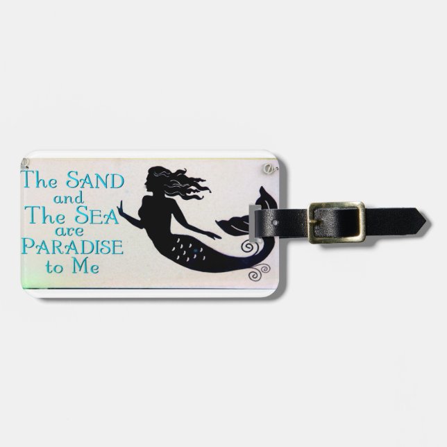 sand and sea mermaid luggage tag (Front Horizontal)