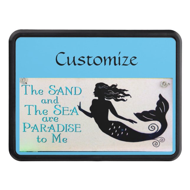 Sand and Sea Mermaid Thunder_Cove Trailer Hitch Cover (Front)