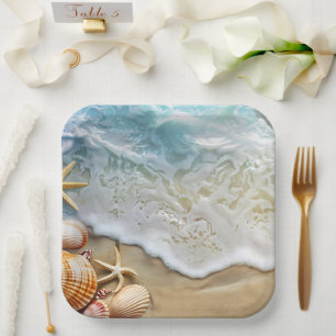 Sand and Sea Paper Plate