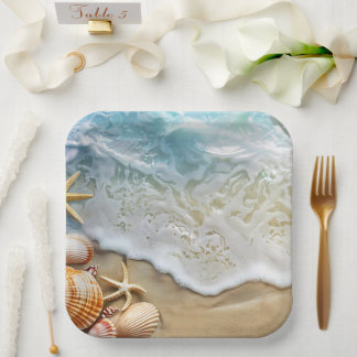 Sand and Sea Paper Plate