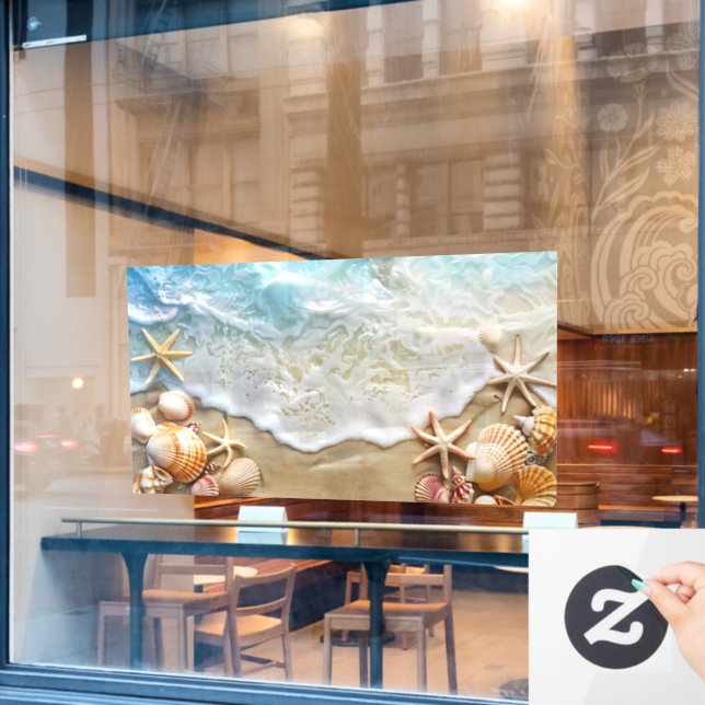 Sand and Sea Window Cling (Cafe Window)