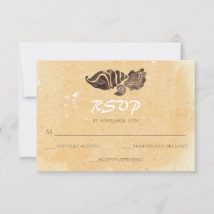 Sand and Seashells/Beach Wedding RSVP Cards