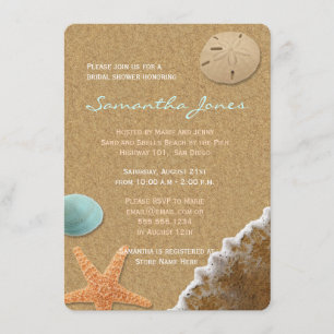 Sand and Shells Beach Bridal Shower Invitation