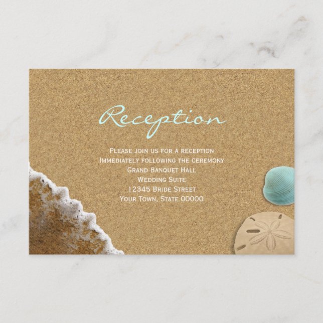 Sand and Shells Beach Reception Info Card (Front)