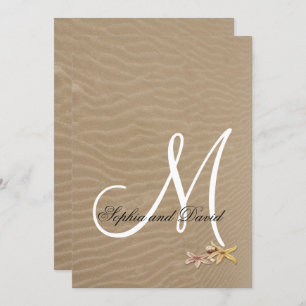 Sand and Starfishes Beach Wedding Invitation
