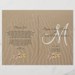 Sand and Starfishes Beach Wedding Program