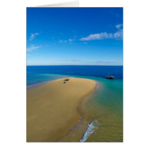 Sand Bar And Dhow Ibo Island, Mozambique