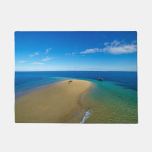 Sand Bar And Dhow   Ibo Island, Mozambique Doormat