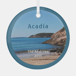 Sand Beach Acadia National Park Glass Ornament