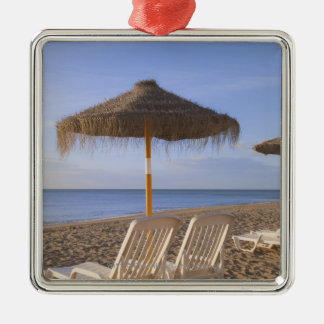Sand Beach Chairs with Umbrella Metal Ornament