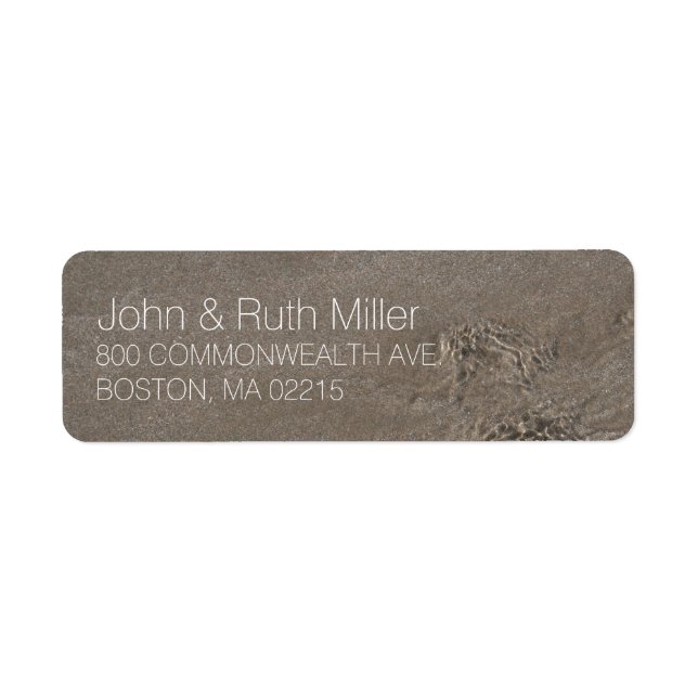 Sand Beach Modern Return Address Labels (Front)