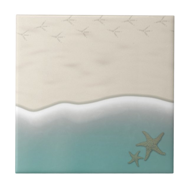Sand Beach Océan et Starfish Carreaux en céramique (Devant)