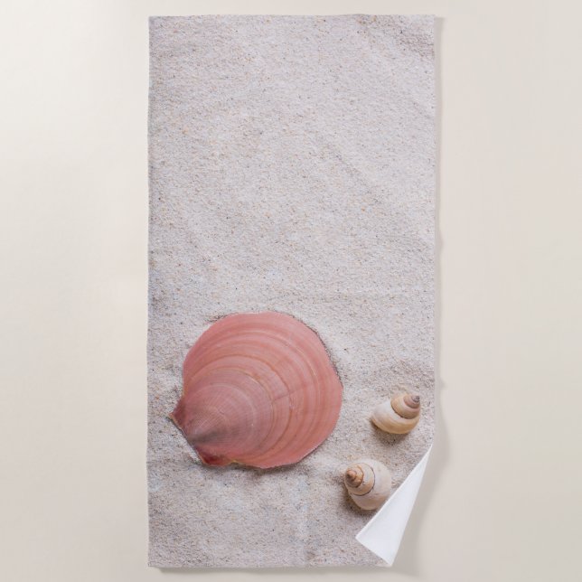 Sand Beach Shells Beach Towel (Front)
