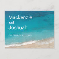 Sand Beach Turquoise Water Beach Wedding Save Date