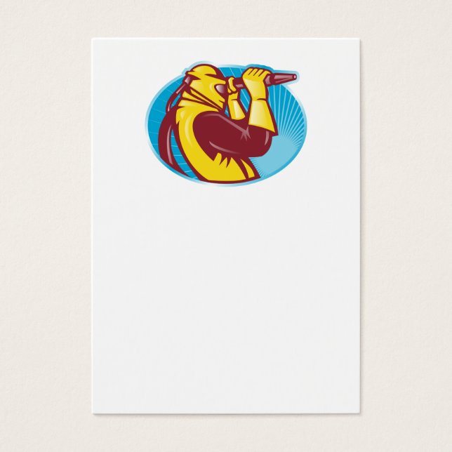 sand blaster sandblasting sandblaster worker retro (Front)