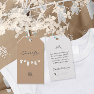 Sand Boho Minimalist Gender Neutral Baby Shower Gift Tags