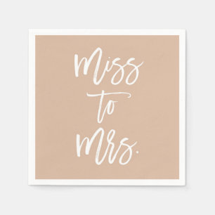 Sand Boho Miss To Mrs Bridal Shower Napkins