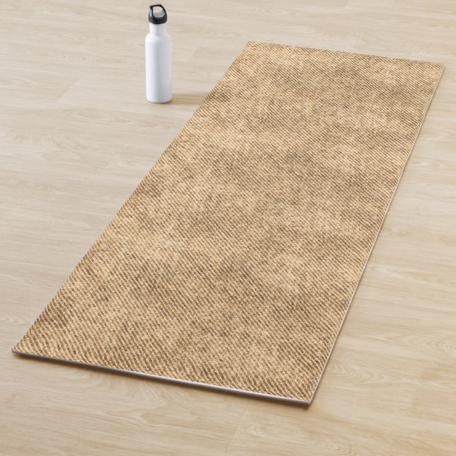 Sand Brown Denim Pattern Yoga Mat (In Situ)