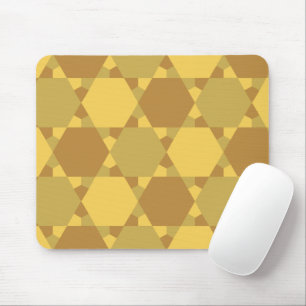 Sand Brown Star Optical Illusion Pattern Mouse Pad