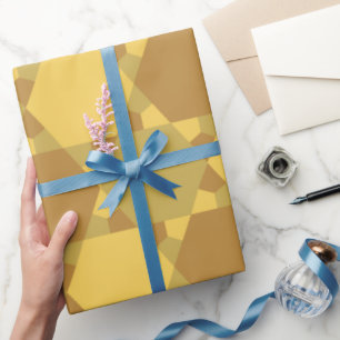 Sand Brown Star Optical Illusion Pattern Wrapping Paper